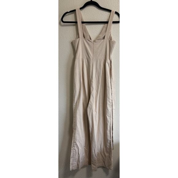 Lulus Womens Sz XS Linen Sleeveless It’s A Wrap Jumpsuit Party Cocktail Wedding - Picture 5 of 16